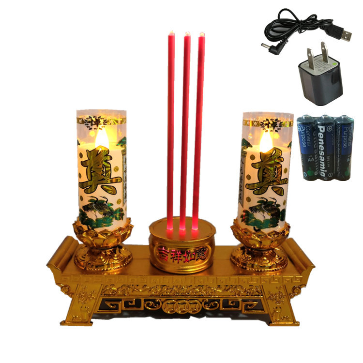 上坟扫墓灵堂祭奠LED蜡烛香炉