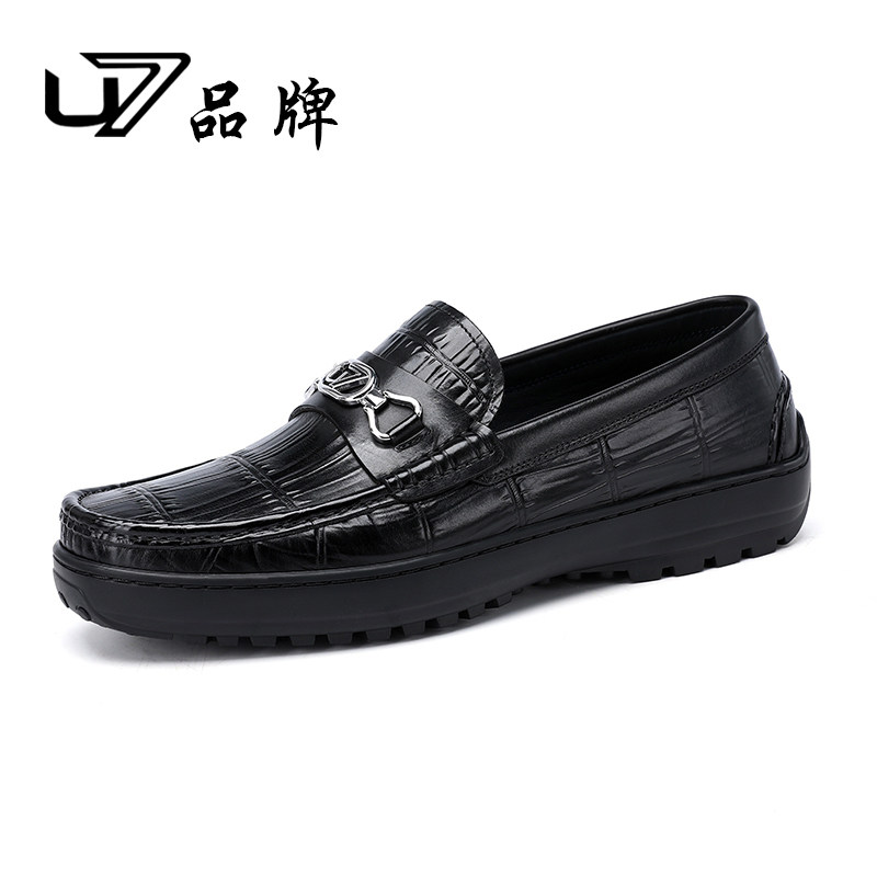 u7休闲豆豆鞋头层牛皮驾车鞋男