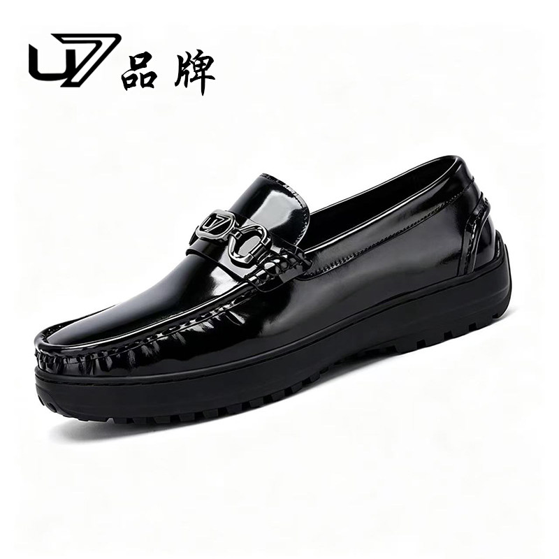 u7休闲豆豆鞋头层牛皮驾车鞋男