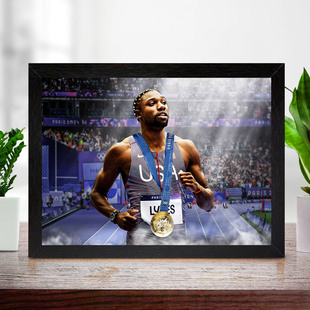 莱尔斯实木相框摆台奥运百米短跑宿舍有框挂墙上房间励志画框壁画