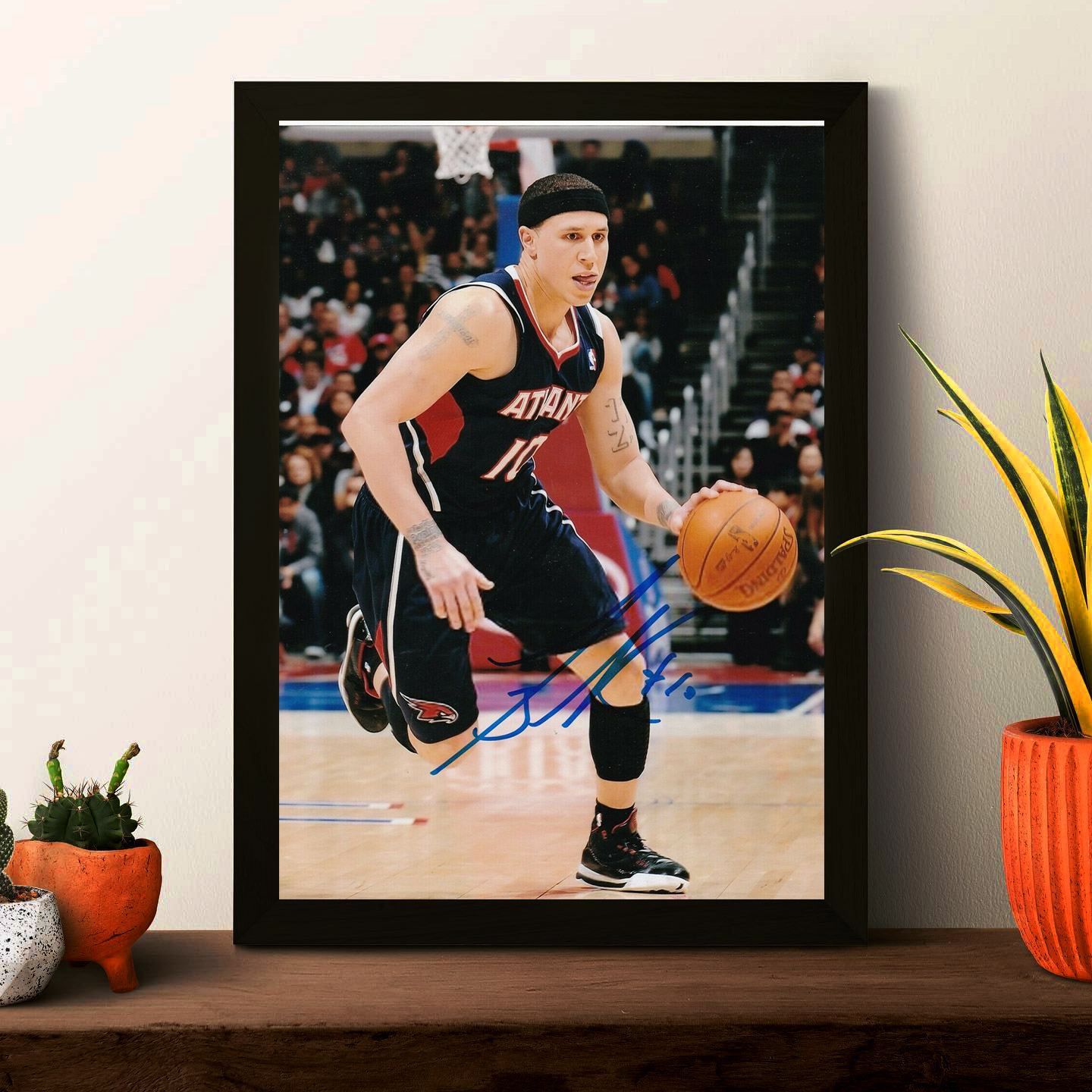 迈克毕比床头实木相框摆台NBA篮球有框挂墙上卧室房间画框装饰画