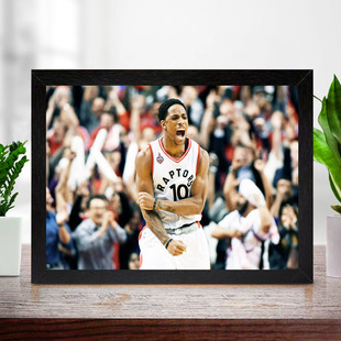 德罗赞海报nba篮球星周边实木相框摆台卧室有框装饰画宿舍挂墙上