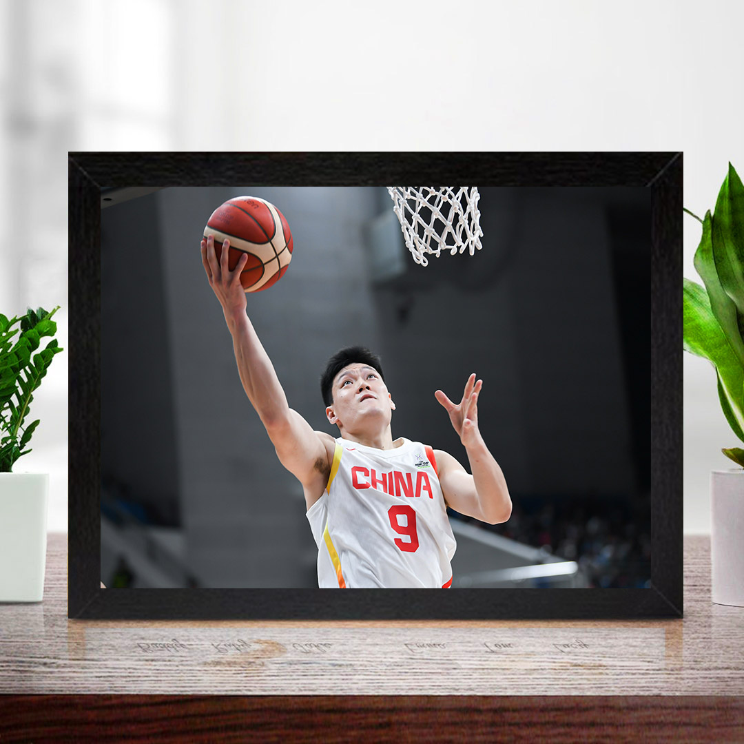 张宁实木相框摆台cba男篮球床头有框挂墙房间宿舍高档有框壁画diy