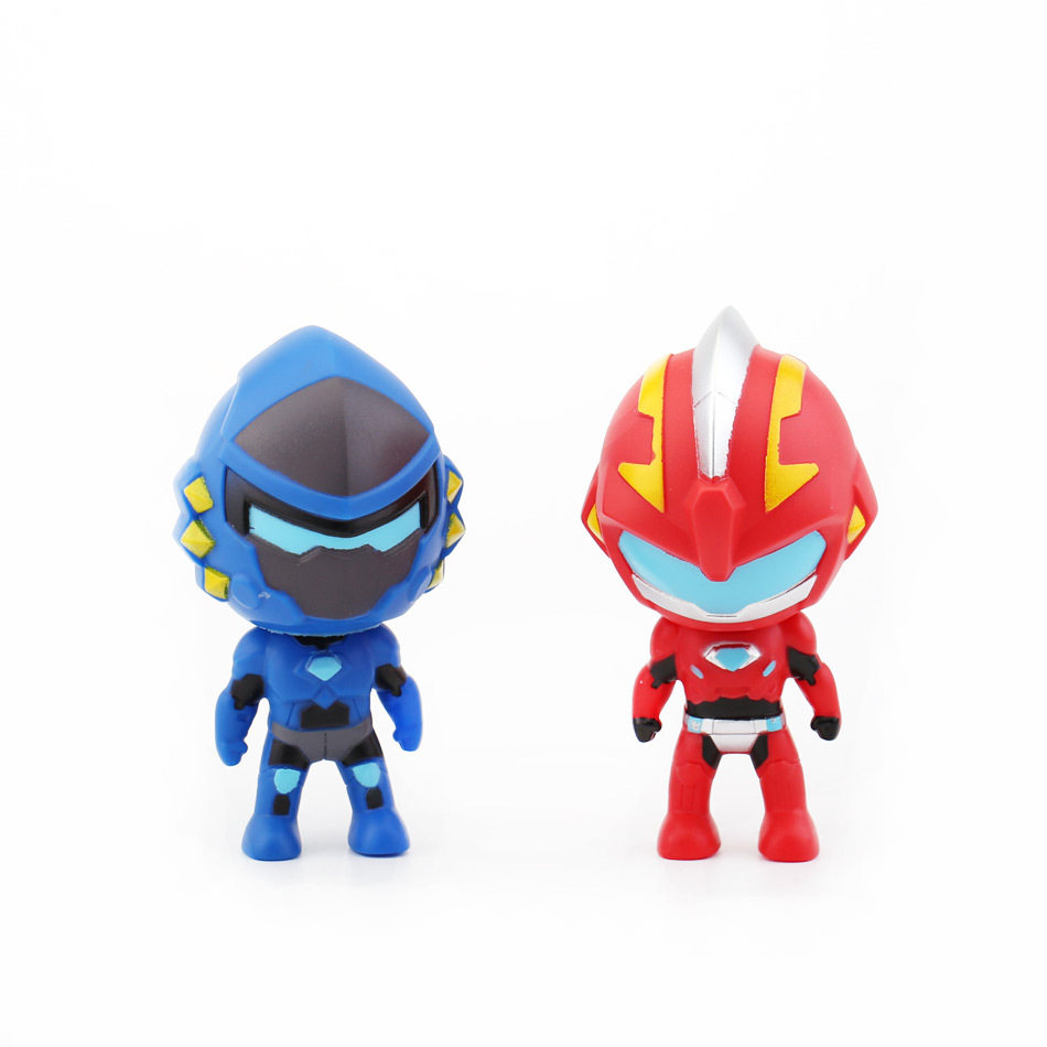 搪胶铠甲勇士蛋糕装饰摆件生日烘焙装饰暴龙翼龙战士玩偶公仔玩具