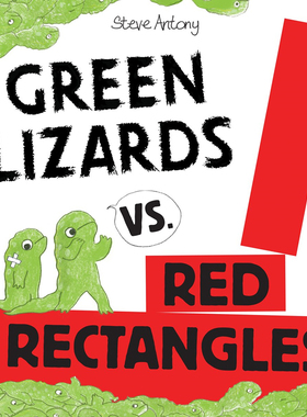 进口英文原版 Green Lizards vs Red Rectangles 绿色蜥蜴vs红色矩形 儿童英语启蒙阅读绘本故事书 3-7岁平装