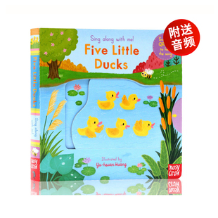 欢唱童谣0 Along 10本儿童英文原版 Ducks五只小鸭子儿童英语启蒙绘本 绘本Sing Little 170元 Me和我一起唱Five 4岁操作机关书 With