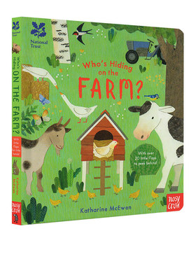 英文原版 National Trust Who's Hiding on the Farm? 谁在农场里 纸板趣味翻翻书 农场动物 STEM课外读物 儿童科普绘本 大嘴鸟