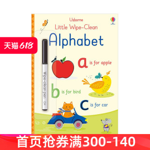 Wipe 英文原版 可擦可写 Little 字母表 现货 Alphabet 6岁儿童 Clean