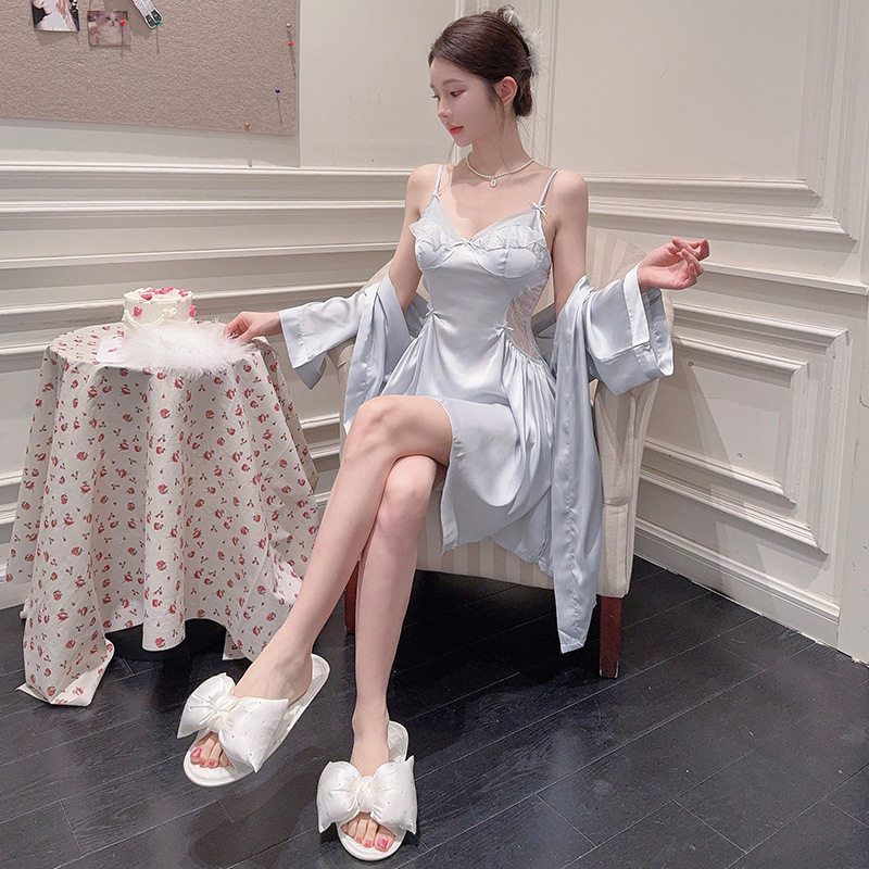 性感睡衣女v字领带胸垫两件套睡衣 网红吊带露背睡裙睡袍家居服,女士内衣/男士内衣/家居服,睡袍/浴袍,淘宝优惠券,粉丝福利购,淘宝优惠卷