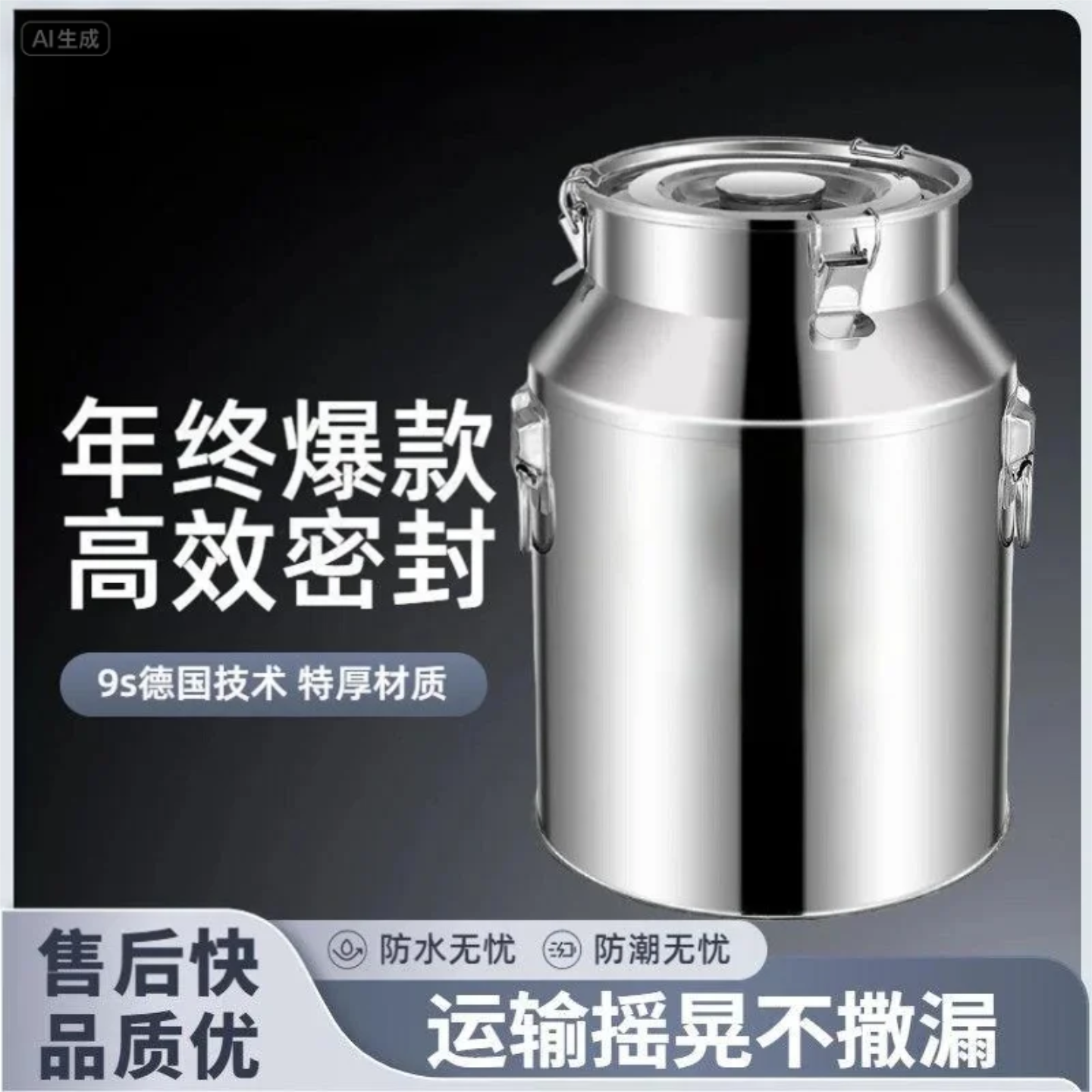 食品级特厚金属米桶5L+