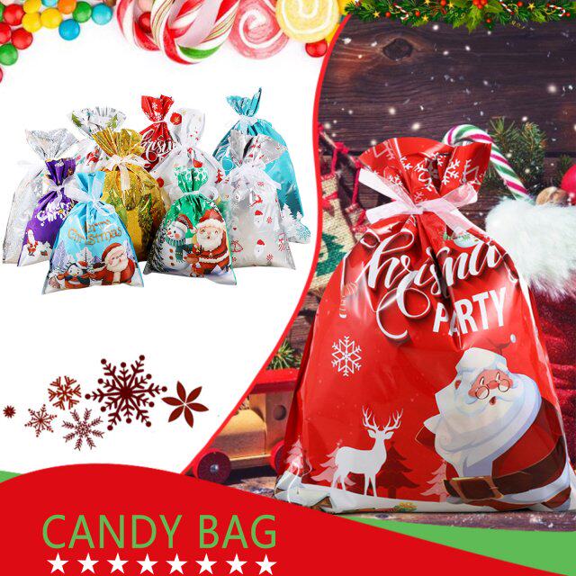 christmas drawstring bags bronzing christmas bag pouch candy
