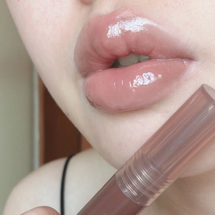 冷感清透裸色！荔萌巧克力唇蜜01白开水素颜镜面水光口红唇釉学生