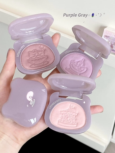 冷冬氤氲灰紫！荔萌腮红膏高光多用粉pu01粉米豆沙色橄榄皮腮紫