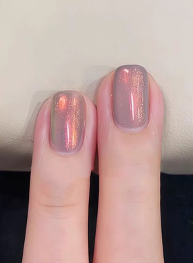 极简偏光烟灰紫色！twomoons指甲油水性免烤可撕拉快干叠涂极光色