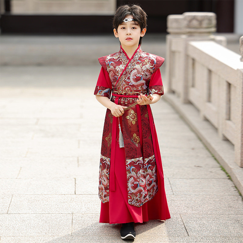 汉服男童2026新款夏季薄款演出服