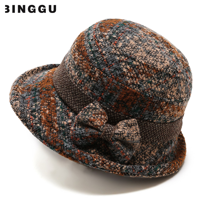 中老年人帽子女士秋冬季妈妈礼帽加厚奶奶盆帽老人春秋休闲渔夫帽