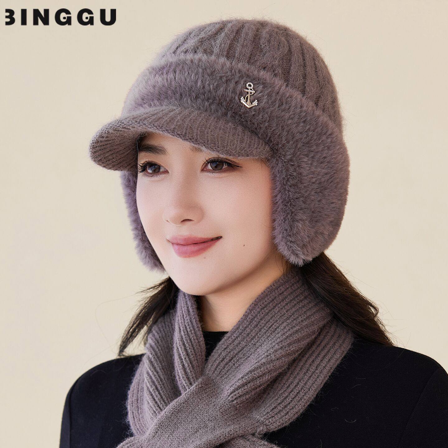 中老年人妈妈帽子女冬季老人奶奶老太太兔毛帽护耳加绒保暖毛线帽,服饰配件/皮带/帽子/围巾,帽子,淘宝优惠券,粉丝福利购,淘宝优惠卷