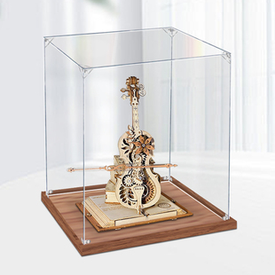 亚克力展示盒适用于Rokr Ruoke秘密大提琴音乐盒图形存储盒防尘罩