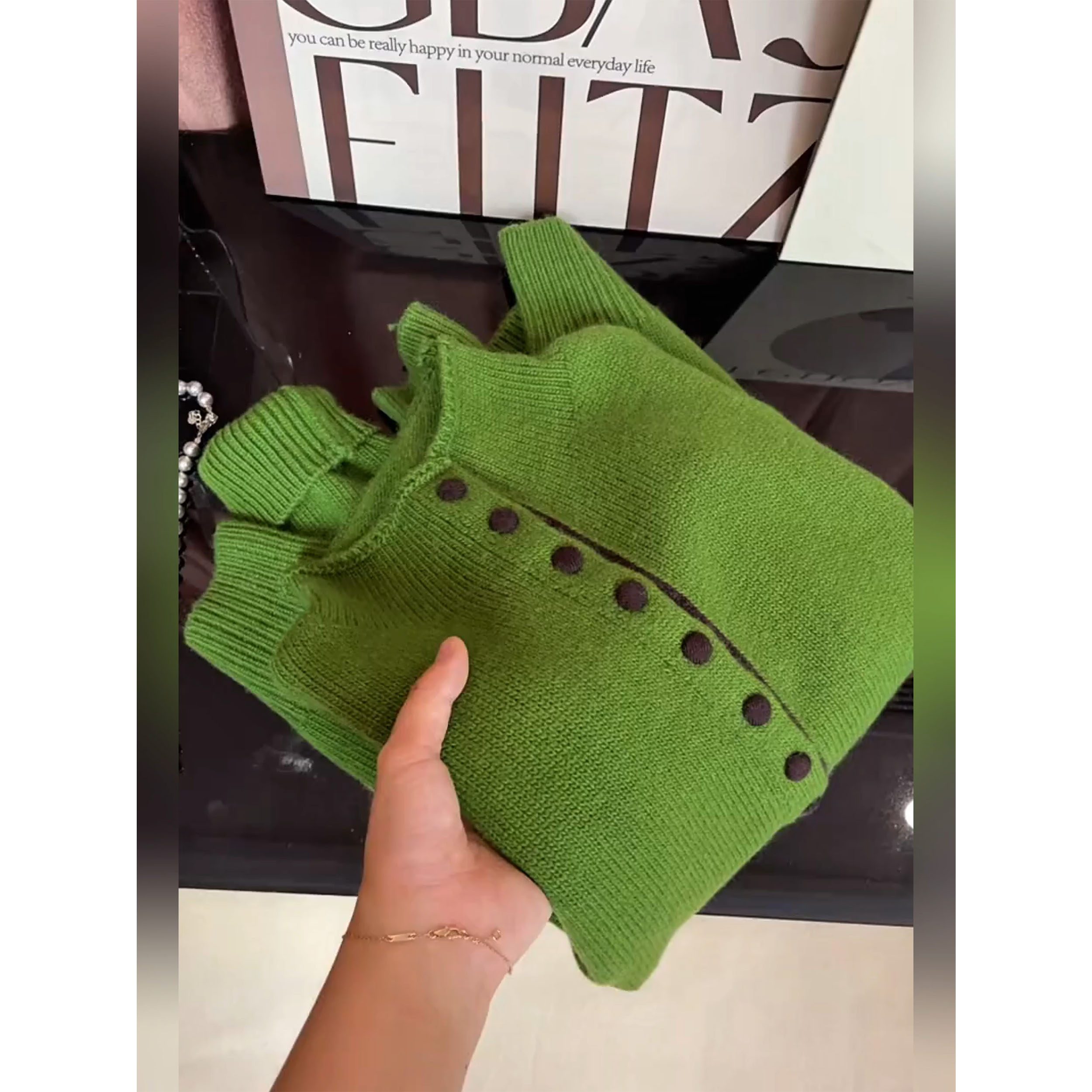 秋季新款韩版半高领纯色针织开衫