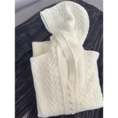 欧货镂空钩花连帽针织开衫 女2025春秋新款 高级感气质显瘦毛衣外套