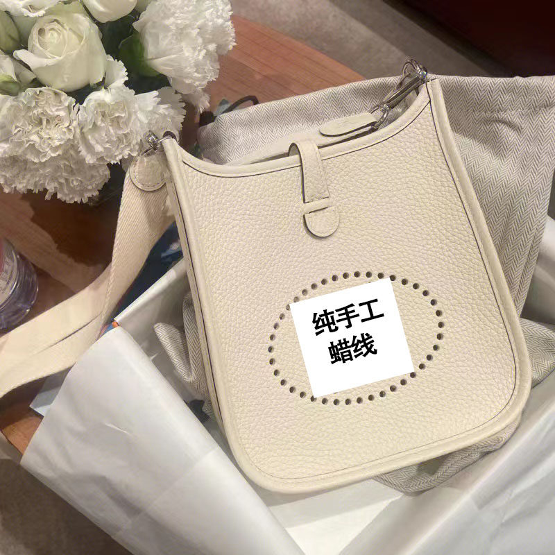 2026 new handmade wax thread Evelyn mini one-shoulder crossbody versatile imported TC cowhide leather women's bag small