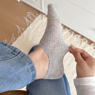 袜子女夏天薄网眼女袜防滑硅胶隐形袜透气浅口女船袜子运动休闲袜