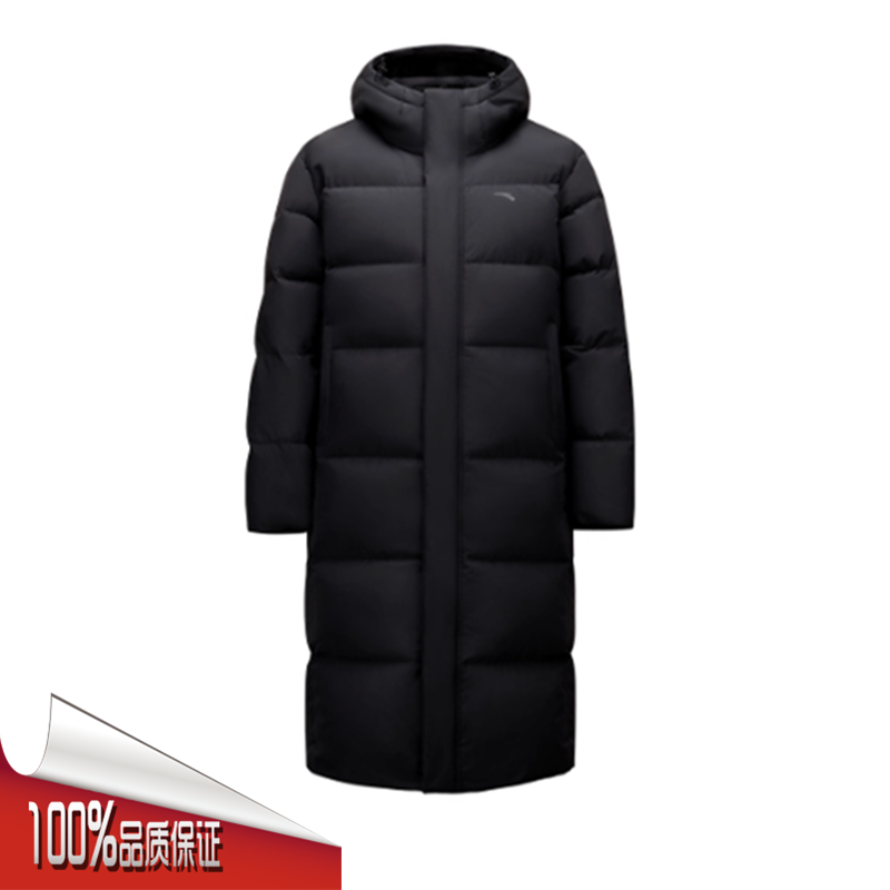 安踏长款羽绒服男2025冬款防泼水防风鸭绒保暖连帽外套152617903