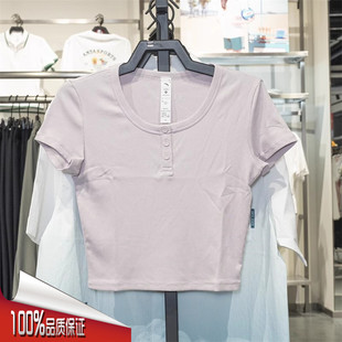 安踏短袖t恤女款2025夏新款高弹紧身休闲简约针织衫上衣162537115