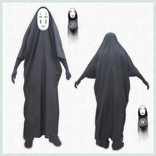 万圣节cosplay恐怖鬼衣宫崎骏动漫小白龙千与千寻亲子无脸男演出