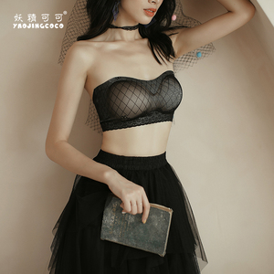 妖精可可甜心隐形文胸无肩带防滑舒适无痕聚拢无钢圈三排扣美背衣
