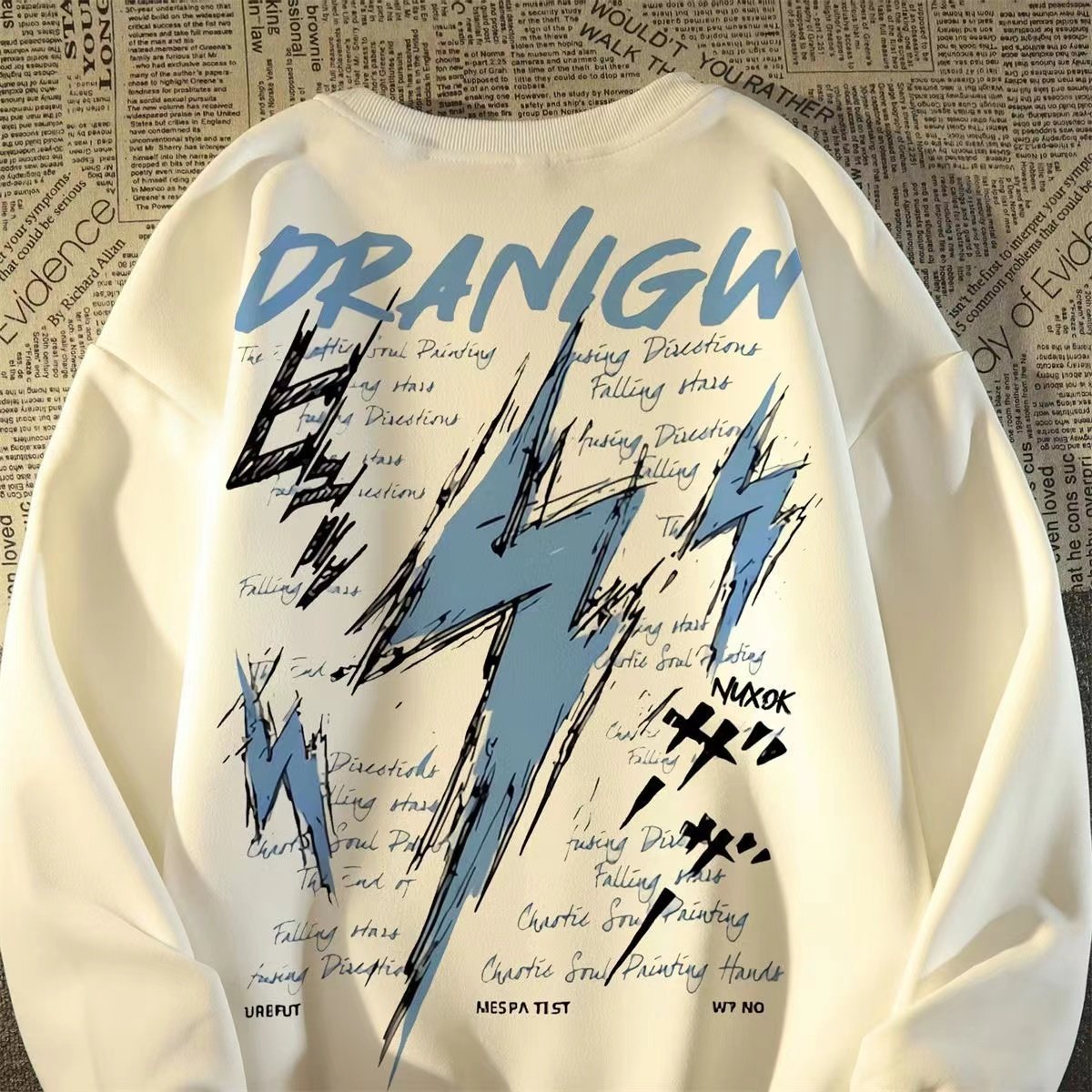 男女童圆领卫衣秋冬季加绒2025新款中大童美式潮流长袖闪电上衣,童装/婴儿装/亲子装,卫衣/绒衫,淘宝优惠券,粉丝福利购,淘宝优惠卷