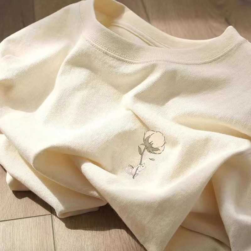 中大童宽松白色半袖体恤上衣短袖