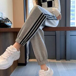 运动裤女童春秋2026款韩版学生原宿宽松裤黑色百搭灯笼ins休闲裤