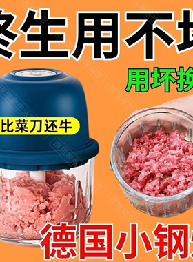 电动家用打蒜辣椒粉碎辅食机多功能神器搅拌小型切蒜蒜蓉机六叶刀