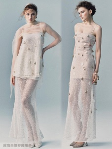 越在线越南小众mirae时尚气质钉珠吊带蕾丝飘逸仙气长裙