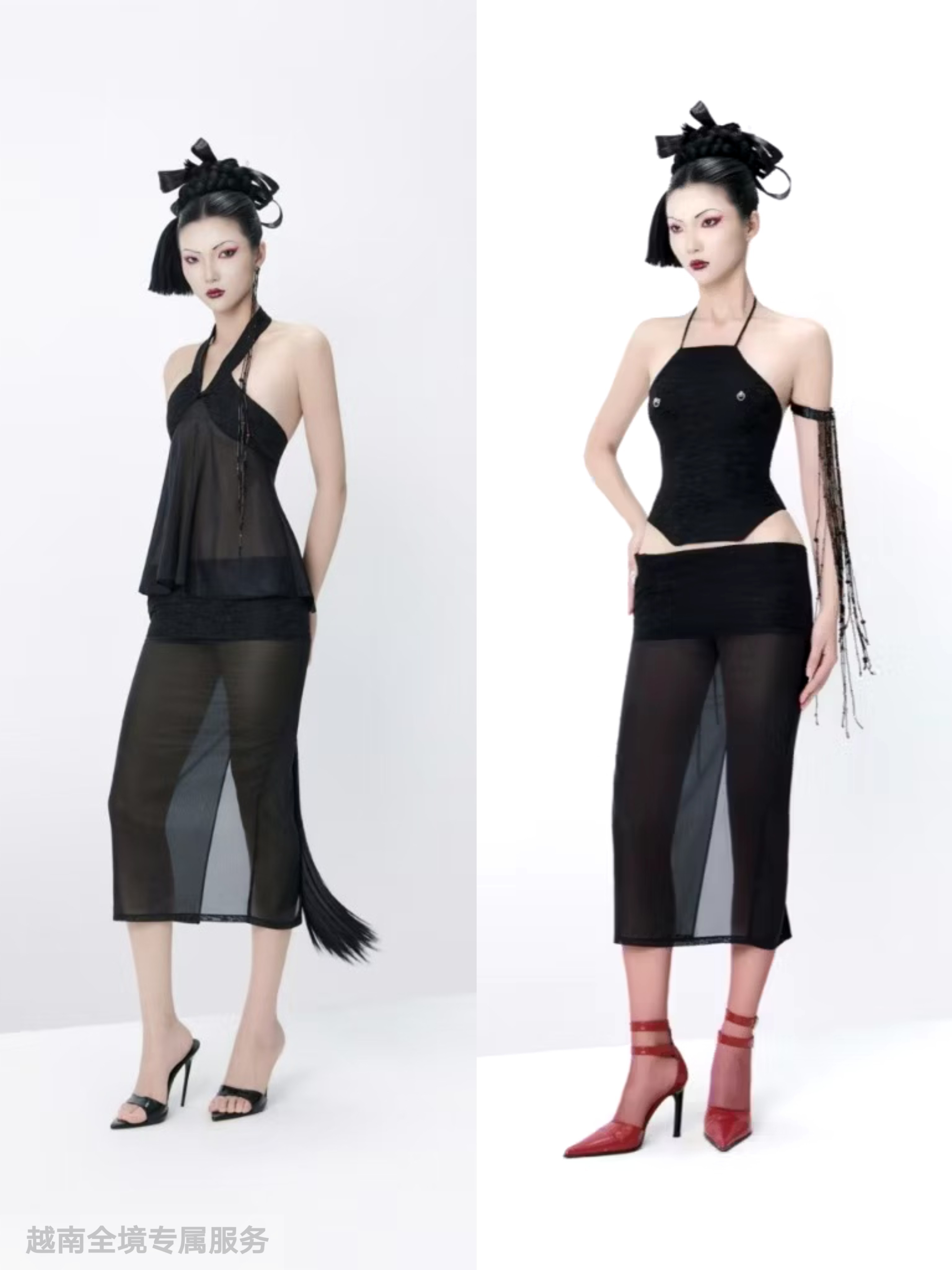 越在线越南小众liniss新款时尚性感纯欲风挂脖/吊带抹胸半裙套装,女装/女士精品,时尚套装,淘宝优惠券,粉丝福利购,淘宝优惠卷