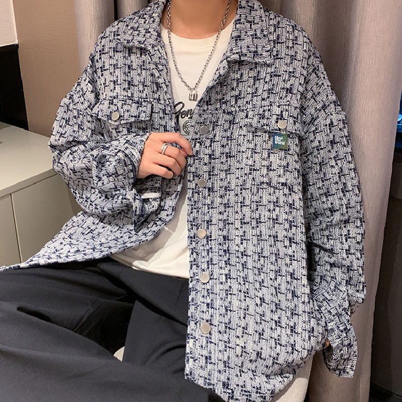 港风编织ins小香风男装中性外套大码情侣装夹克加大码宽松胖子,男装夹克,星座909-2（原星座717-2）