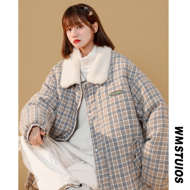 冬季大码胖mm中性女装加厚慵懒风羊羔毛外套情侣衣服200斤,女装棉衣/棉服,星座909-2（原星座717-2）