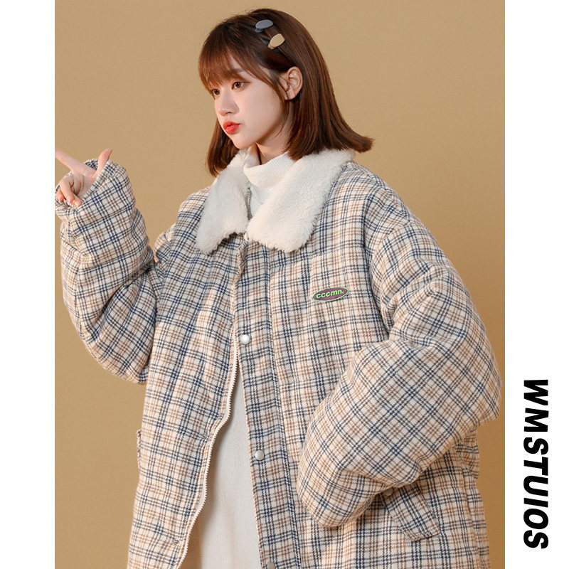 冬季大码胖mm中性女装加厚慵懒风羊羔毛外套情侣衣服200斤,女装棉衣/棉服,星座909-2（原星座717-2）