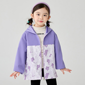 女童秋冬防水罩衣拼接洋气羽绒服防脏围衣女宝宝吃饭画画外穿护衣