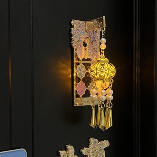 【实拍】苏州拙政园寒山寺紫藤花窗发光灯笼冰箱贴创意装饰伴手礼