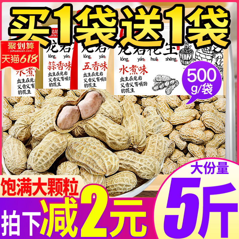 3龙岩花生蒜香五香奶多味水煮白晒花生米碎带壳坚果炒货零食熟特产