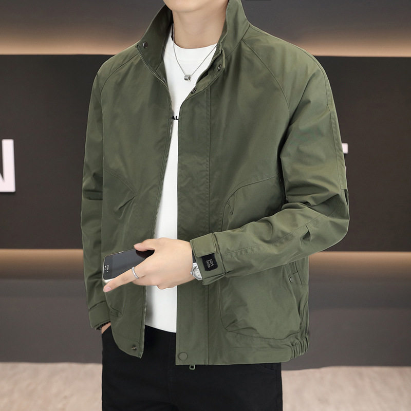 高端男士外套潮牌工装立领夹克2025秋冬新品防风男装宽松短款褂子