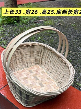 编织竹编竹筐竹子竹篮家用手提手工竹制品提篮水果篮鸡蛋收纳