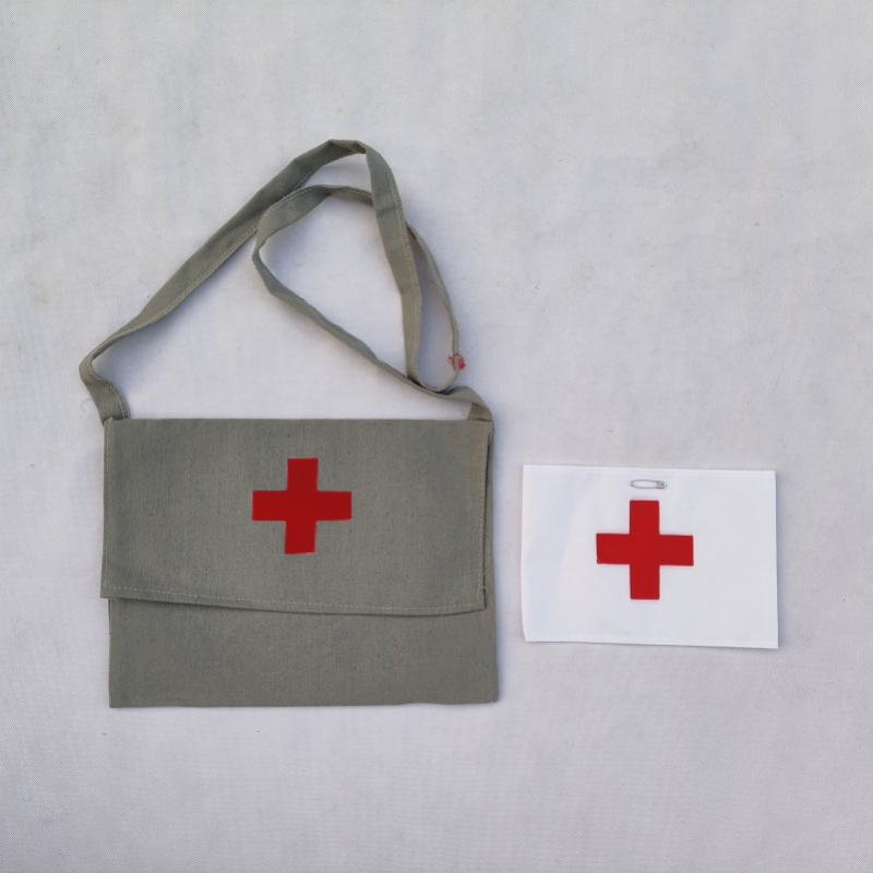 红军道具医务书包卫生员红十字袖章医务兵背包红袖章红色文化书包