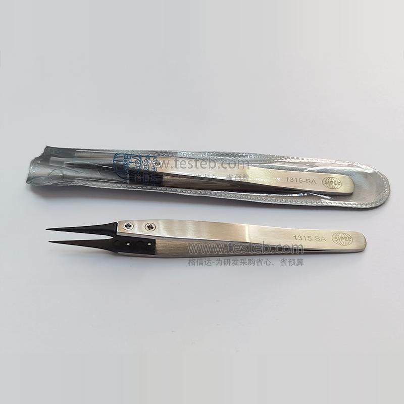 原装瑞士环球Sipel 1315-SA镊子尖头0.3mm防静电碳素塑料头可更换