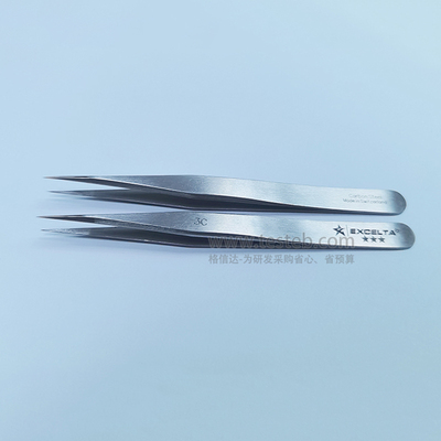 美国Excelta3C碳钢镊子高硬尖头
