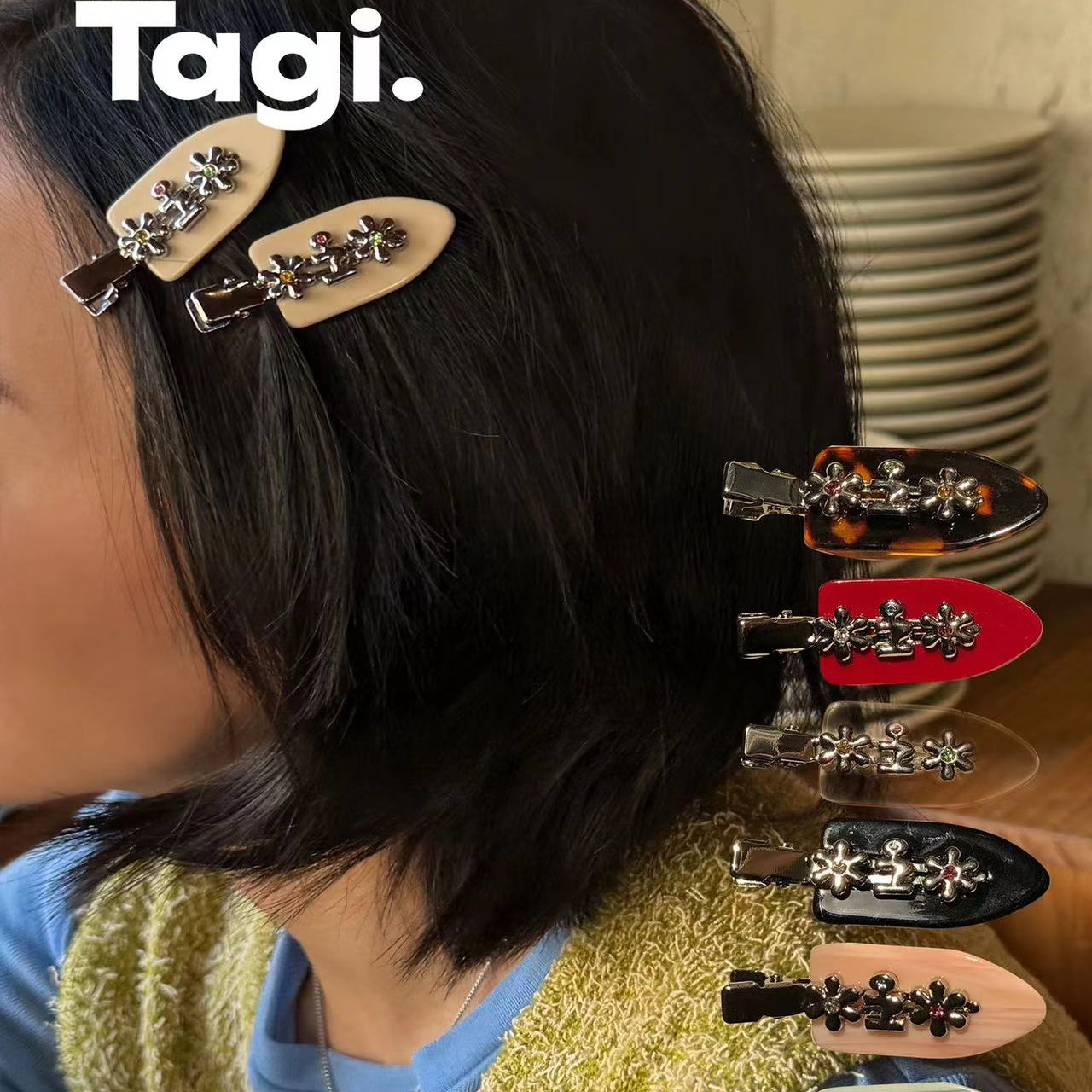 Tagi刘海夹发卡可爱发饰发夹头饰