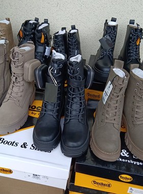 多款原装孤品德国DOCKER*S外贸短靴 厚底系带马丁靴骑士靴36-41码