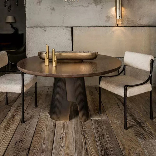 法式复古奶油风实木餐椅